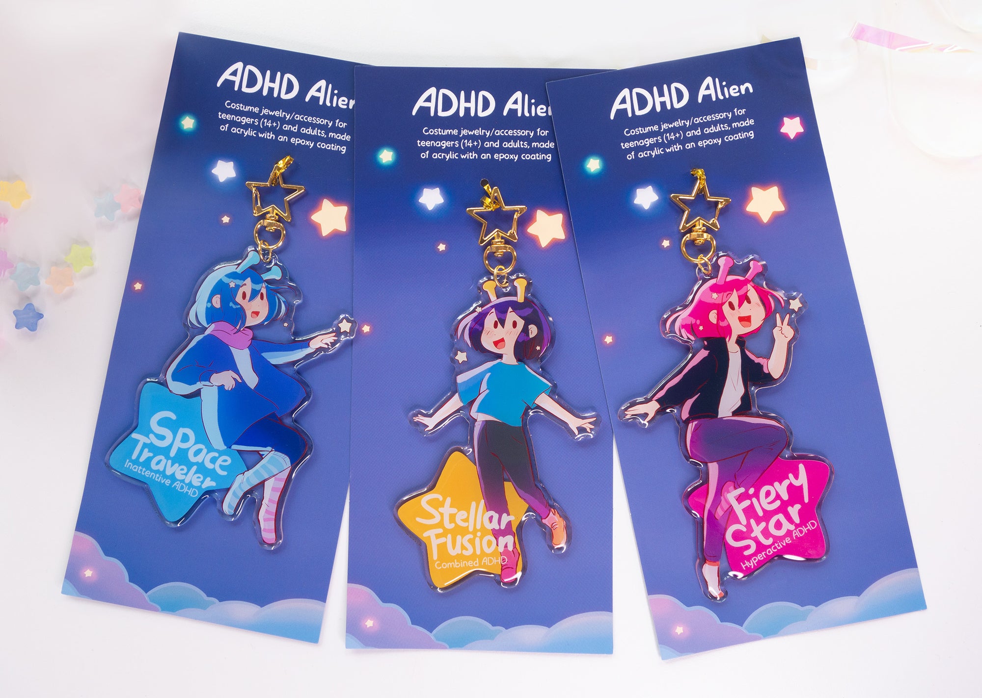 ADHD Alien Acrylic Charm - Hyperactive Type