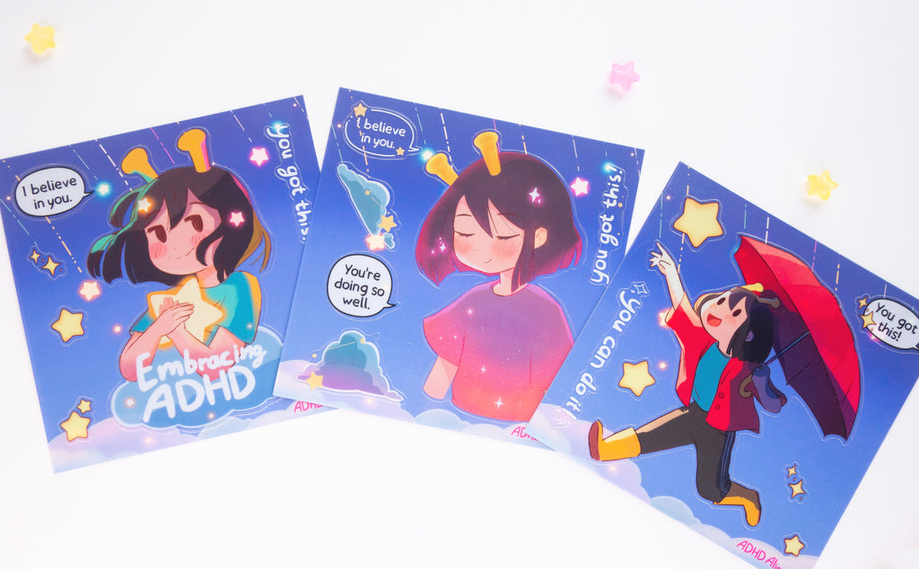 ADHD Alien Sticker Sheet - Umbrella