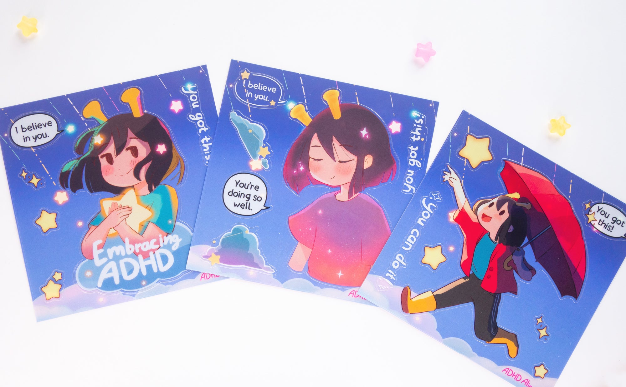 ADHD Alien Sticker Sheet - Umbrella