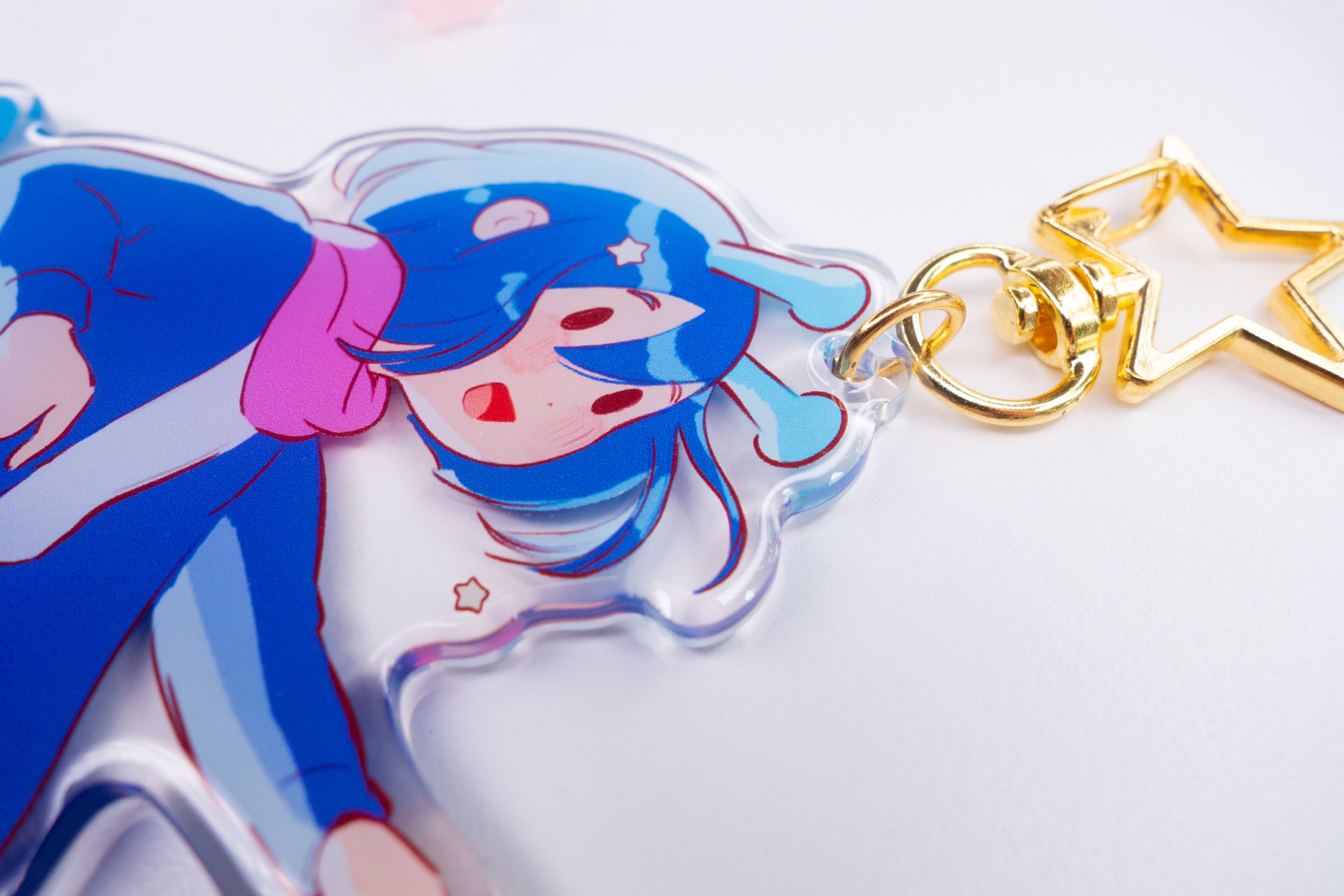 Keychain with ADHD Alien character design on a white background
