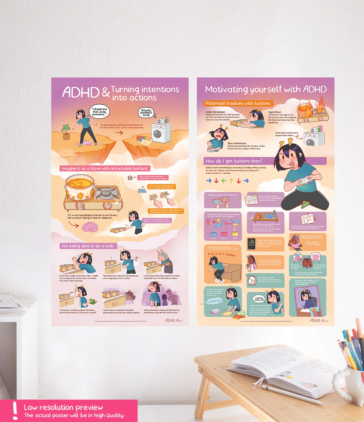 ADHD Alien Poster Set - Buttons