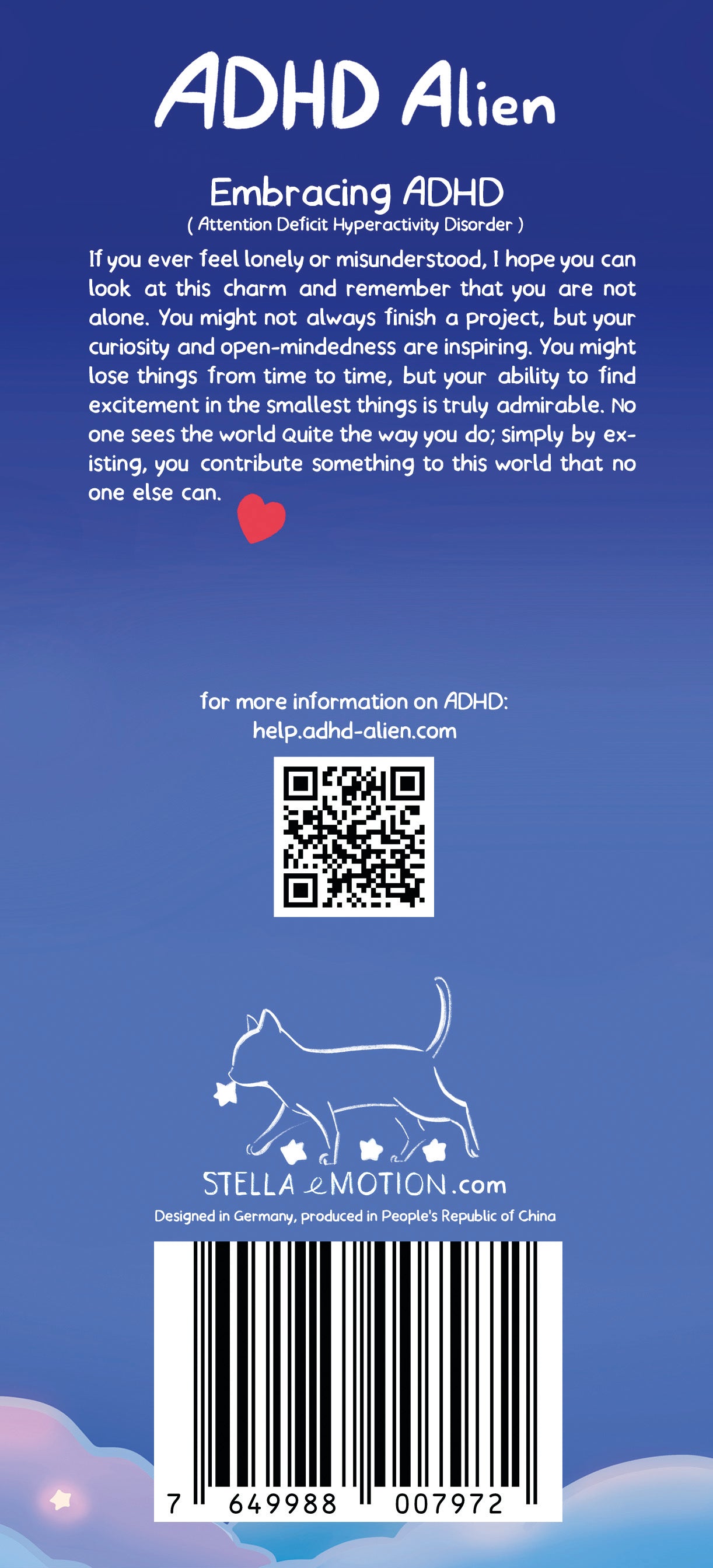 ADHD Alien Acrylic Charm - Embracing ADHD